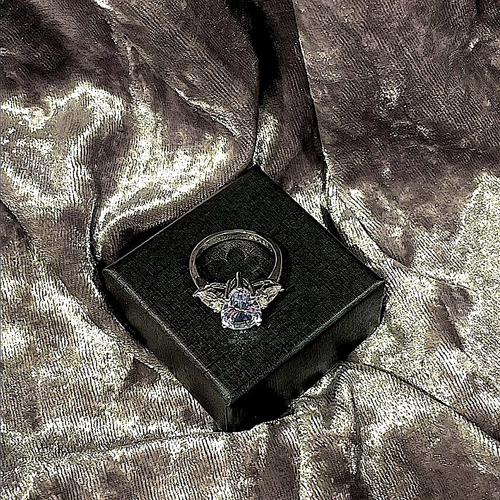 3ctw Pear Three Stone Ring in Sterling Silver White Sapphire - Picture 10 of 12